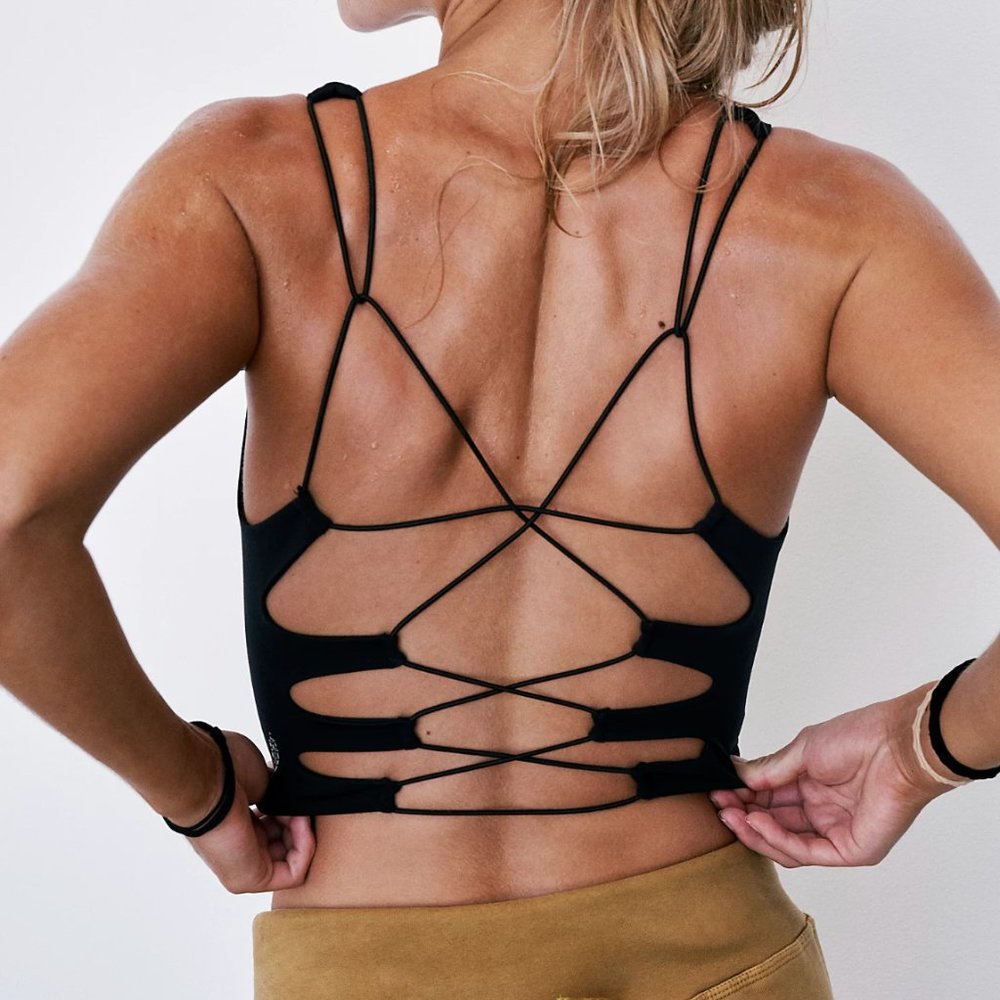 Free People Movement | NWT She's Got Rhythm Crop Tank in Black